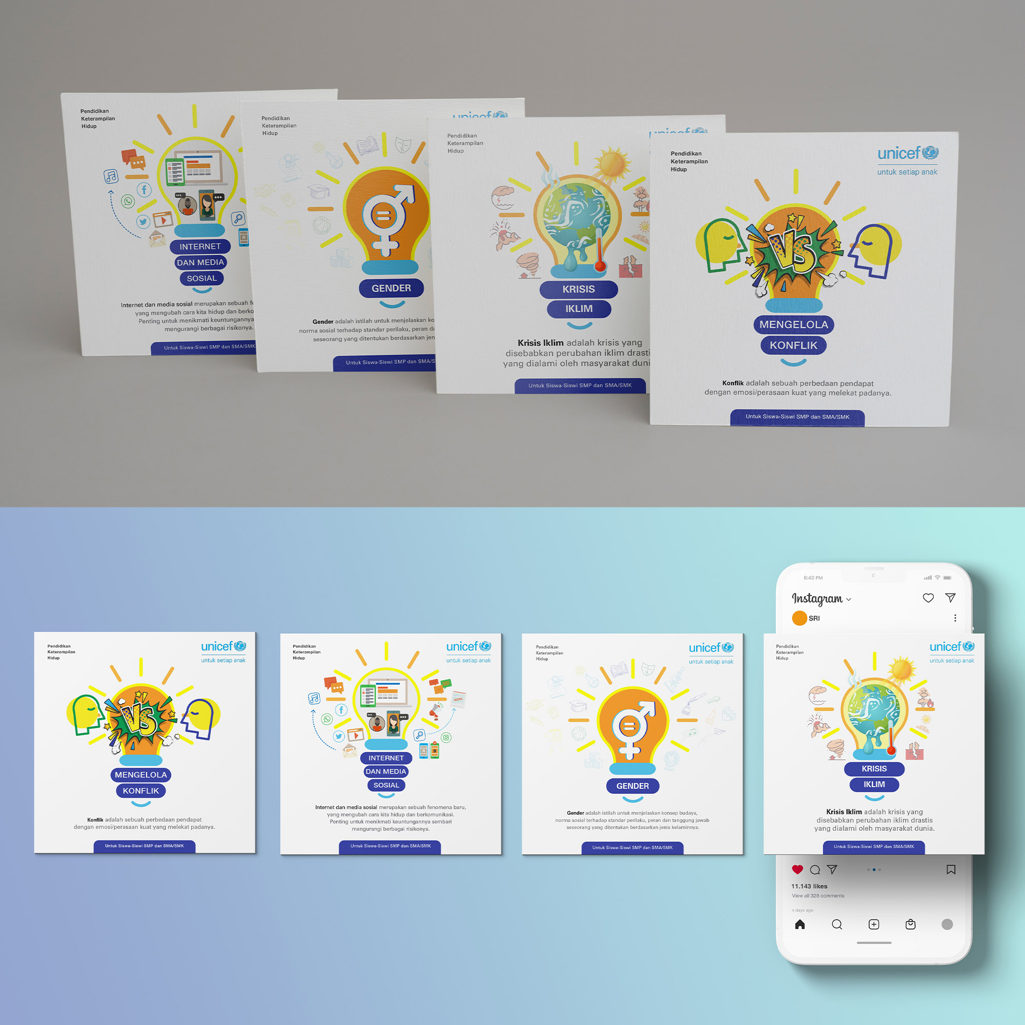 Series of social media posts to educate students on essential life skills.