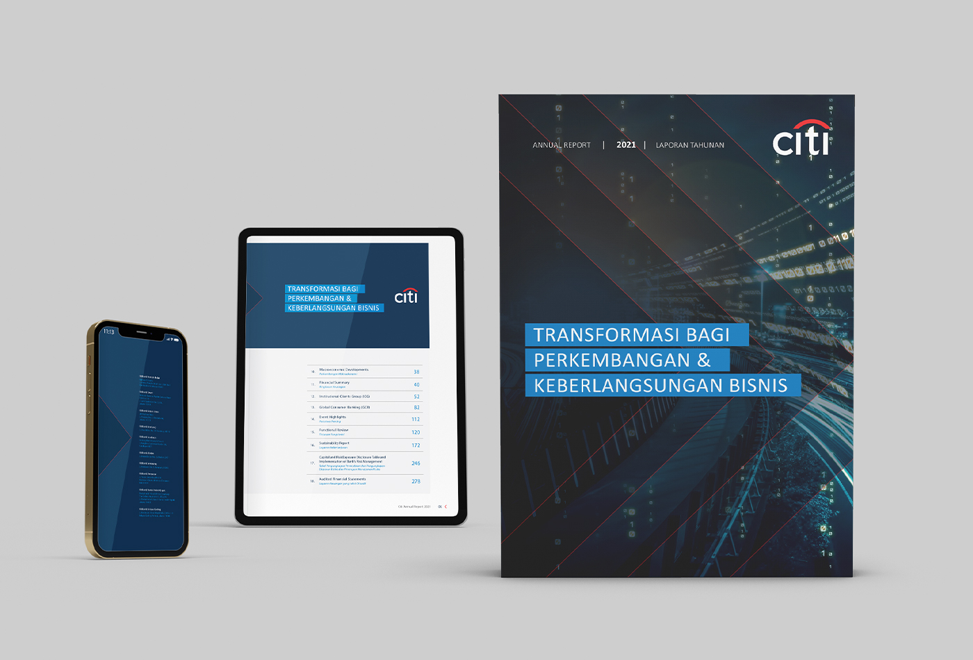 The annual report is produced in print and digital format.