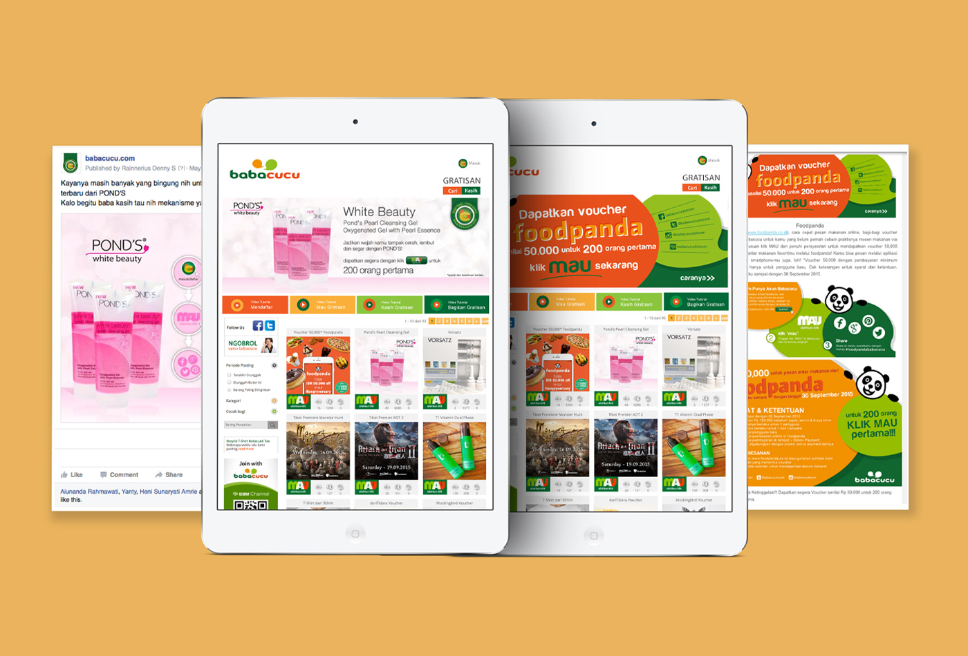 Product promotion banners and social media posts to get respondents.