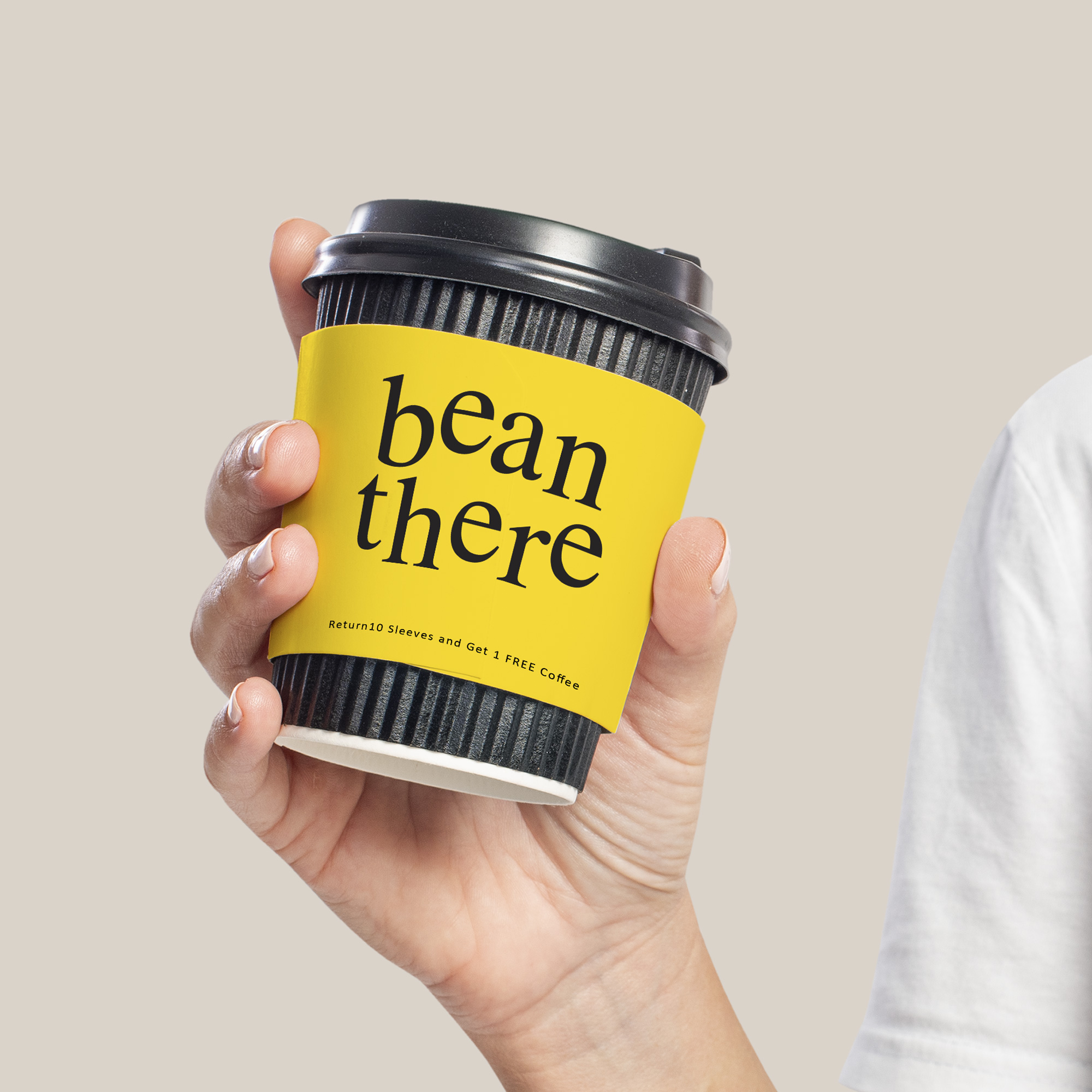 Sleeves are designed to introduce the new coffee business in the block and its promotion to their prospective customer.