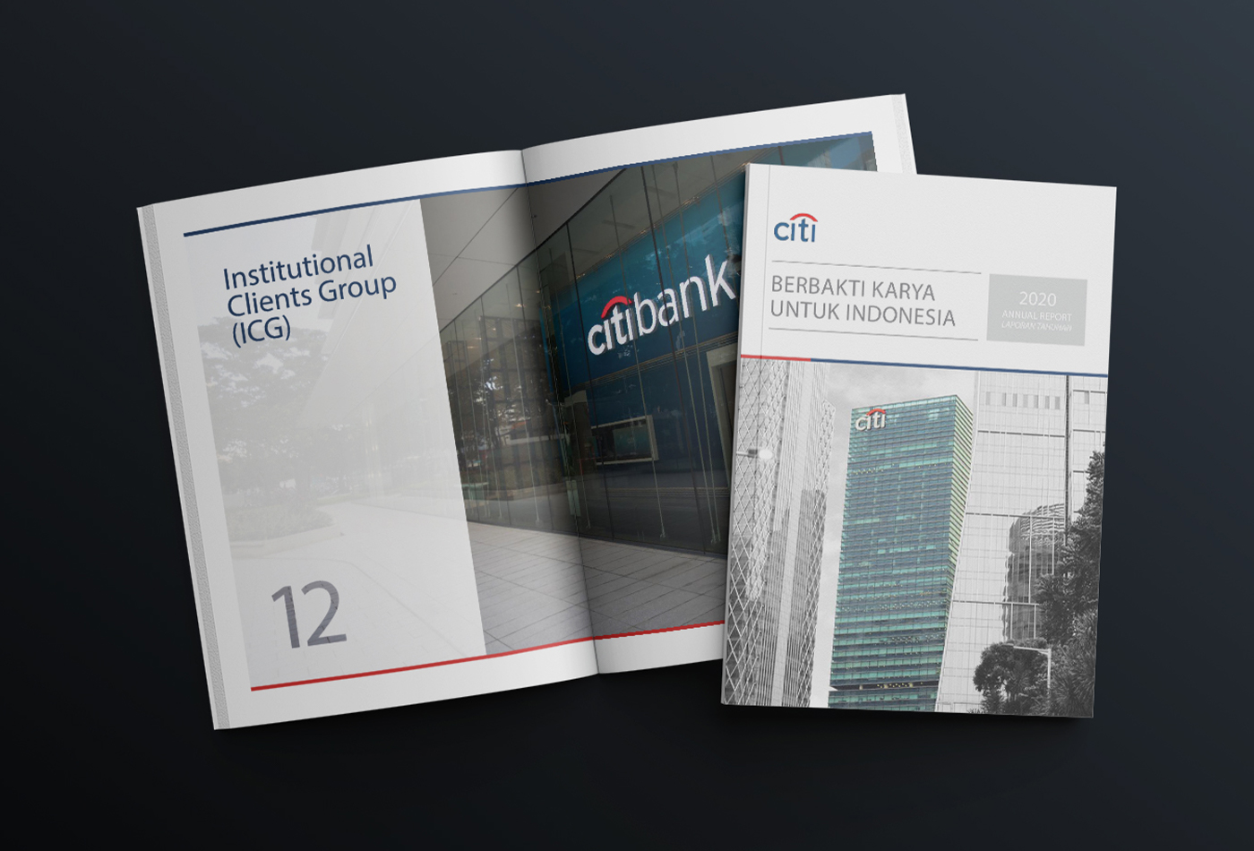 A conceptual photo approach to highlight the company's achievements for the annual report book cover.
