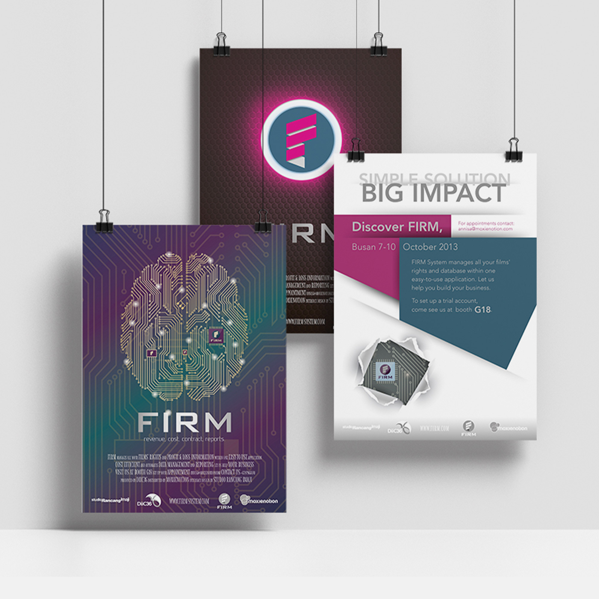 Series of posters to create awareness of the product business and announcements for product events.