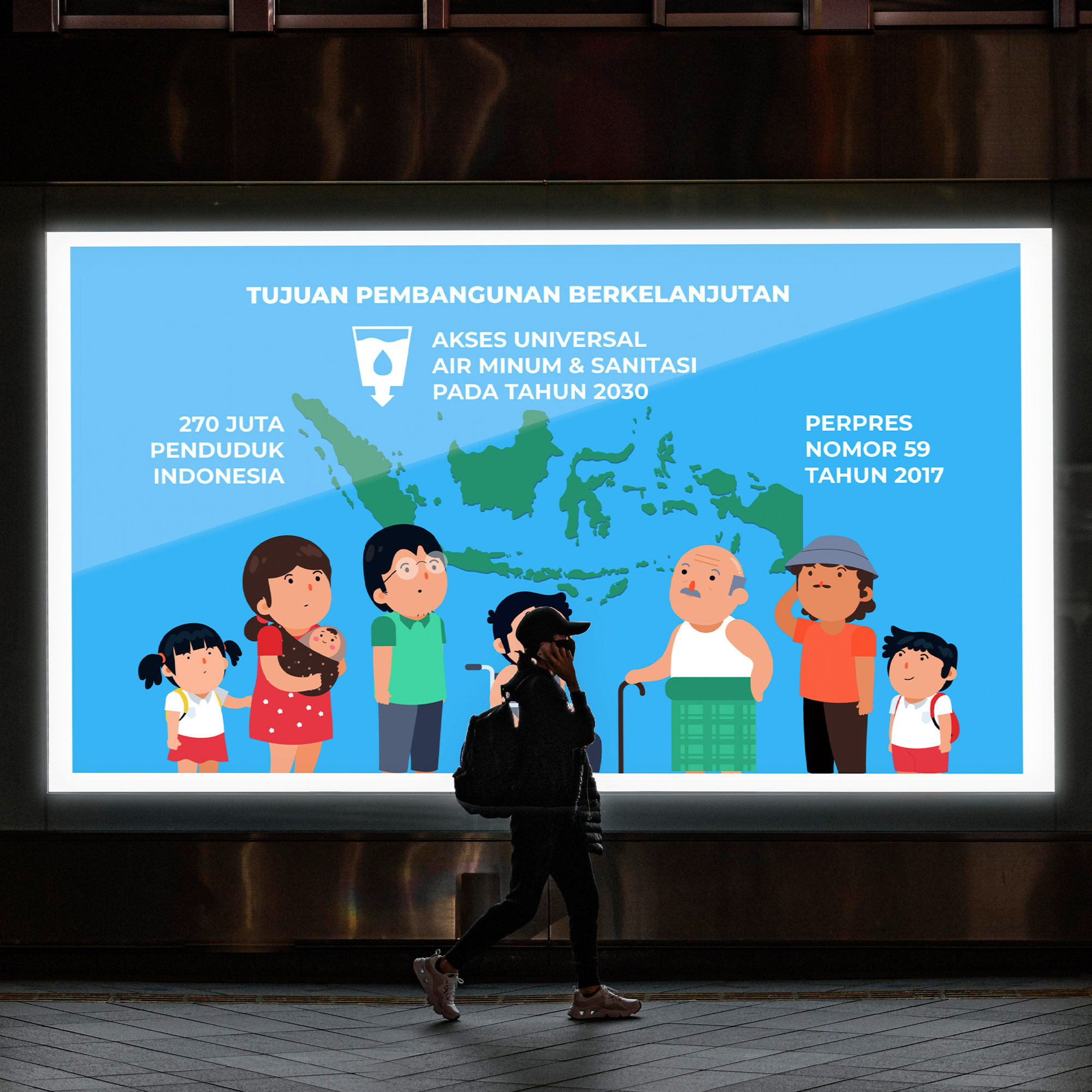 Video animation to raise awareness and educate the community can be displayed in public areas.