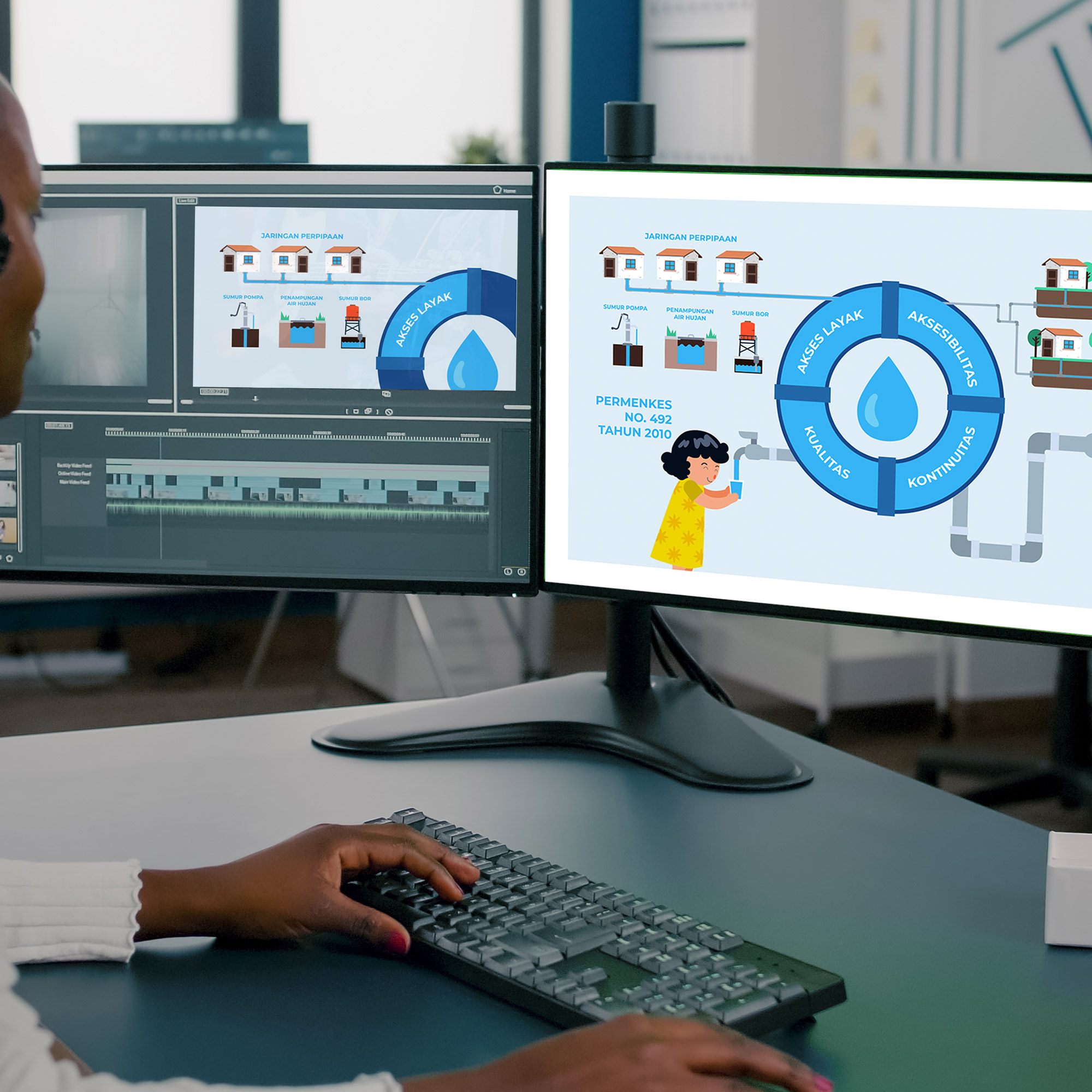 Editing process were to refine the video cuts and storyline to get a great video animation with the right flow of information.