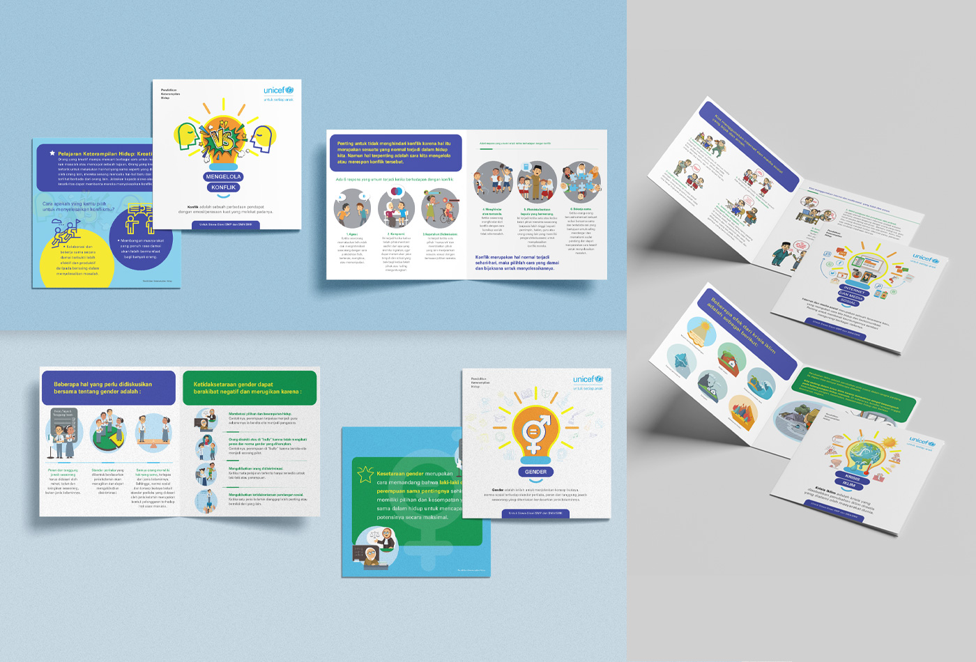 Social campaign material: Series of brochures to educate students on essential life skills.