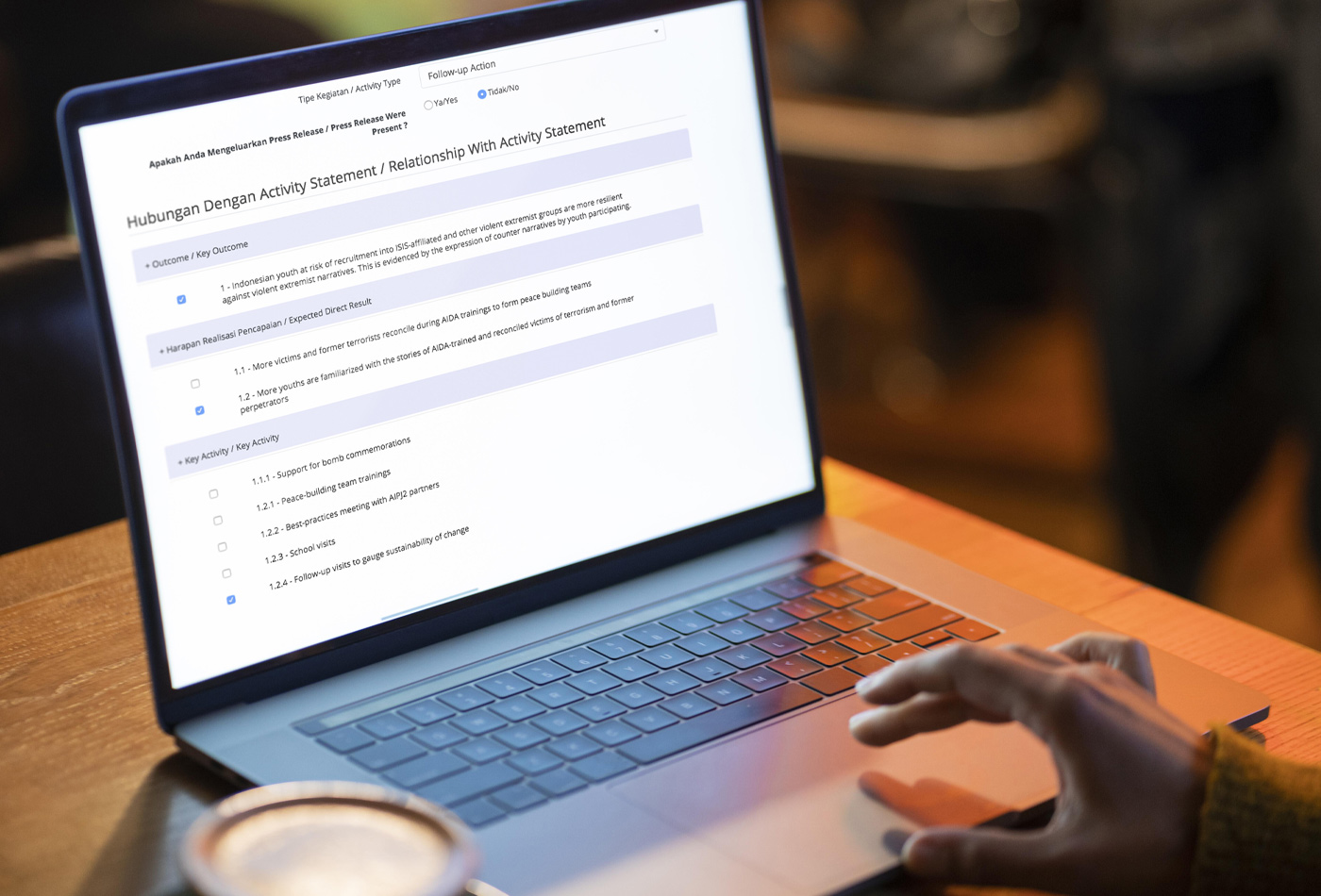 The system provides a template form ready to create a report.