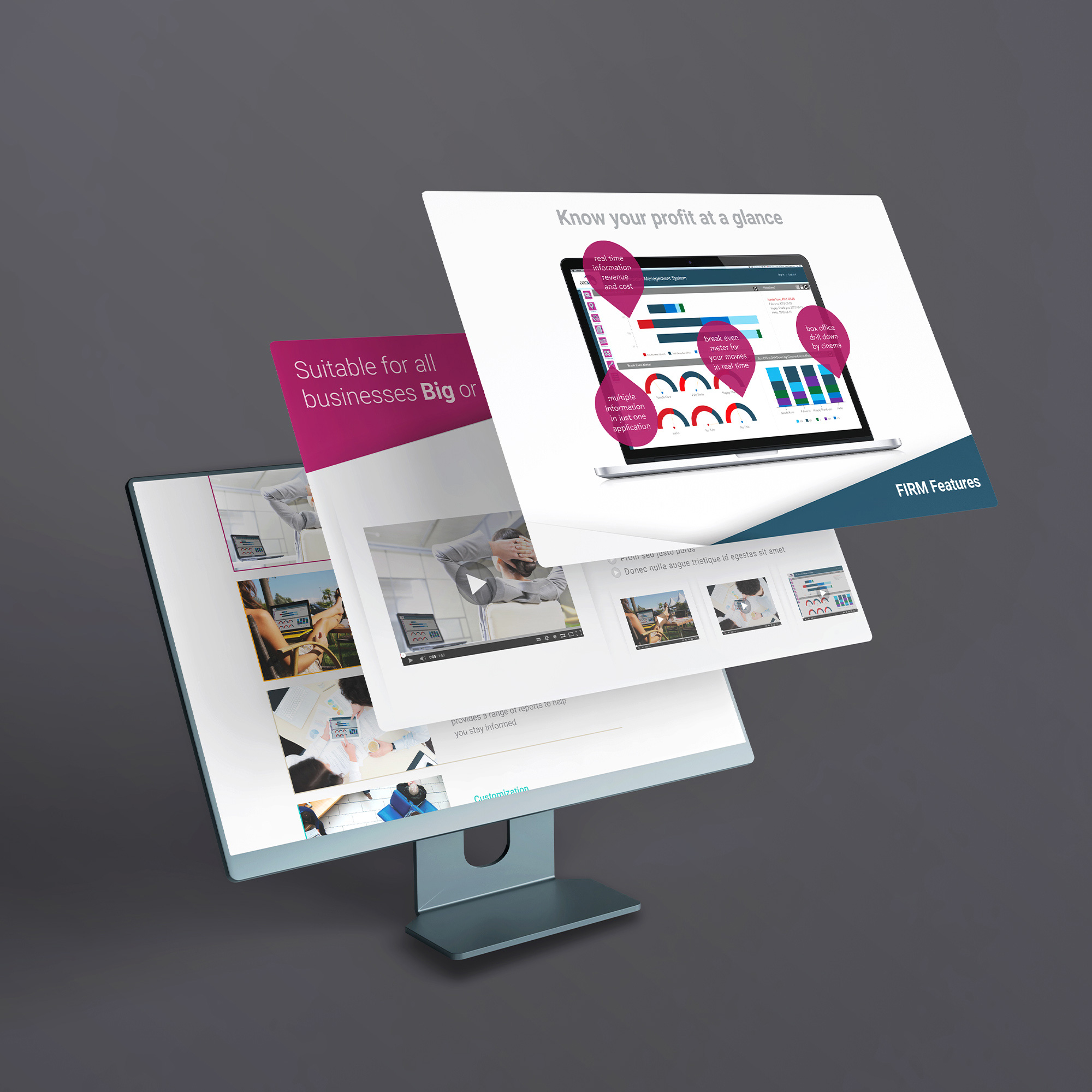 Webpages layout to introduce the product.