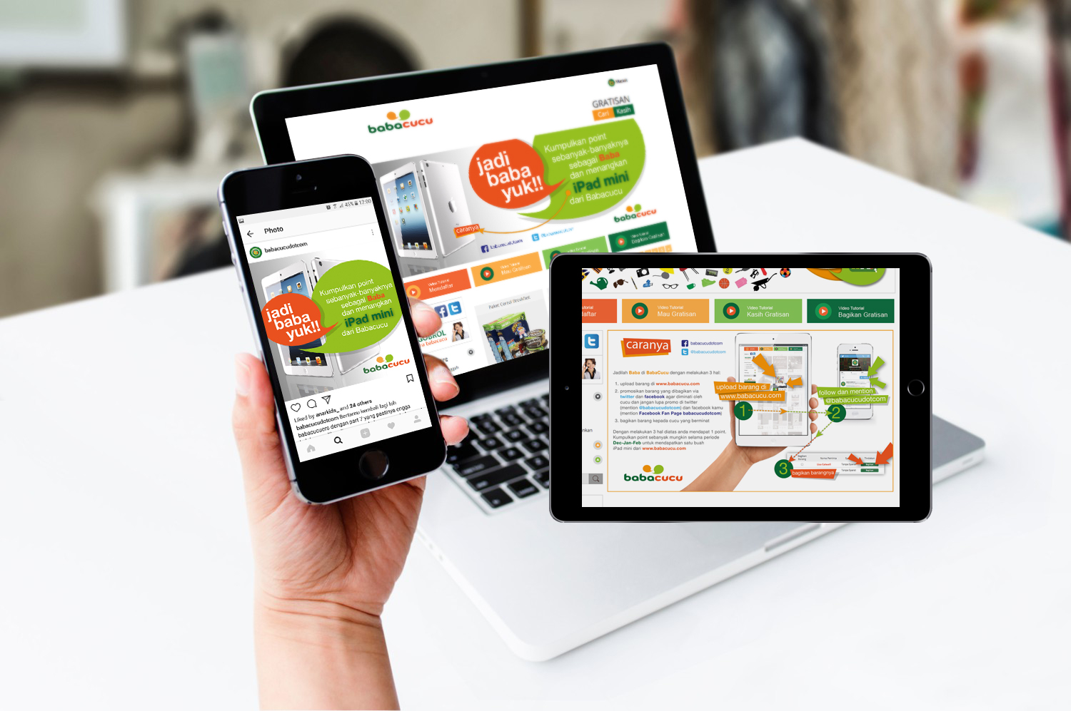 Banners and social media posts for an online promotion event.