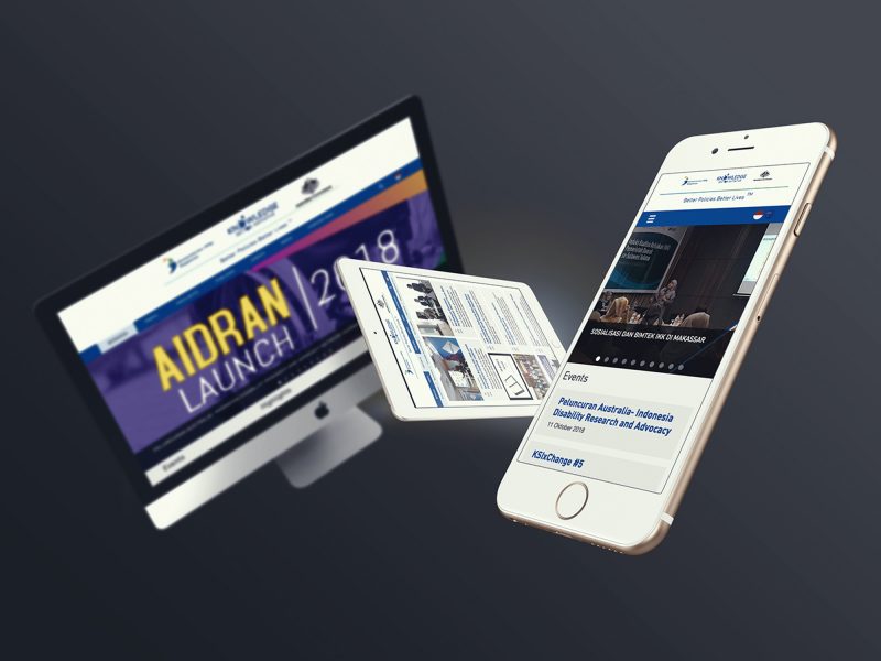 Website on different devices and screens.