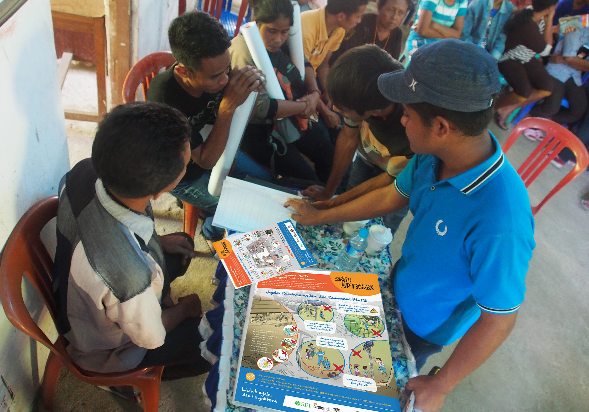 Volunteers from the community helped to distribute posters and brochures around the village.