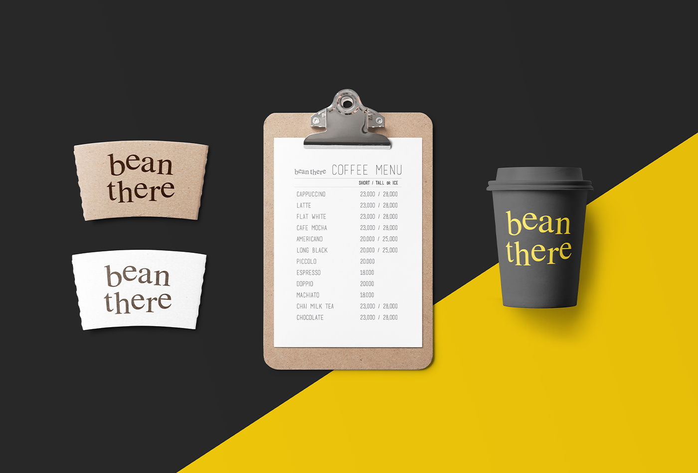 A simple visual branding implementation for a small coffee business.